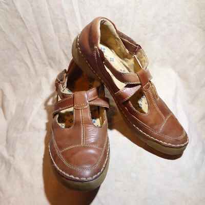 🩰 Naturalizador Julianne X-Strap Mary Janes 8,5 M Cuero Marrón; Detalles Cosidos Foto 1 de 4