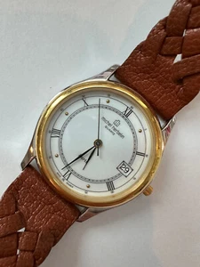 Michel Herbelin Classic Date Men Quartz Leather Roman Numerals REDUCED - Picture 1 of 11