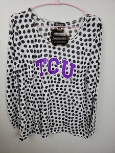 Gameday Coutour Black And White Polka Dot Top Sz XXL Open Bottom at Back - Picture 1 of 7