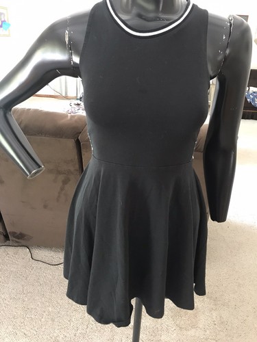 UNDERCOVER Abito skater nero floreale ROSA by VS taglia small misto cotone senza maniche