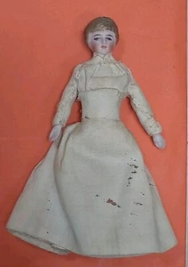 Antike Puppenstube Puppe Krankenschwester Kindermädchen Biskuit Schulter Teller weiß Outfit 5" - Bild 1 von 11