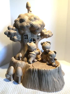 Vintage Ceramic Kimple 1983 Treehouse Bears and Mushrooms Collectible Room Decor - Picture 1 of 8