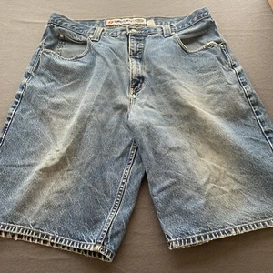 Vintage Anchor Blue Baggy Denim Jean Shorts Size 38 Men’s - Picture 1 of 14