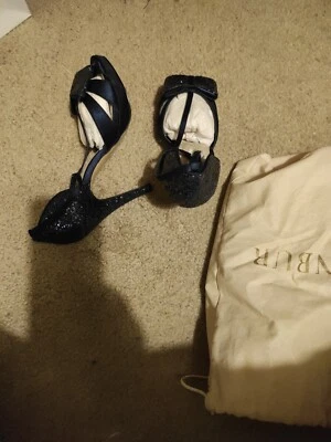 Женские сандалии на платформе на каблуке Menbur Essence темно-синие - Изображение 1 из 4