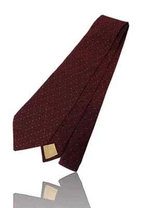 Vtg Wallachs Silk Necktie, 56" X 3.5", Burgundy Geometric. 2.0 - Picture 1 of 5