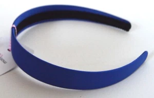 NEW 2.5cm Blue Satin Fabric Aliceband Headband Back To School Hair Accessory - Picture 1 of 2