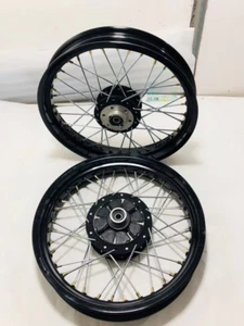 Fit For Royal Enfield HIMALAYAN 450 "Front & Rear Black Tubeless Spoked Wheels" - Picture 1 of 4
