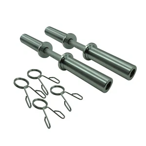 50cm Olympic Dumbell Weight Handle - 20" Dumbell Bar & 4 Free Spring Collars - Picture 1 of 6