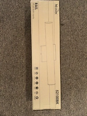 Maxim Lighting Rail LED 18" Bath Vanity, Black - 52100BK - Image 1 of 4