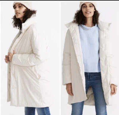 Madewell x Buffy® Puffer Coat MB869 Off-White Size Medium - Imagem 1 de 4
