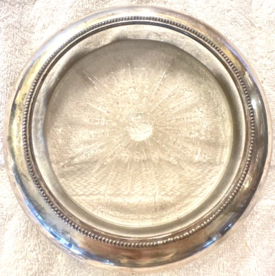 De Colección Frank Whiting & Co Plata Esterlina Cristal ART DECO ¡ELEGANTE! REPOSAVINOS BARWARE Foto 1 de 4