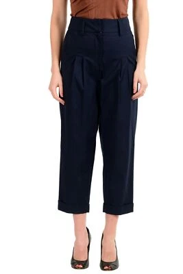 C'N'C Costume National Women's Blue Stretch Pleated Cropped Pants US 26 IT 40 - Image 1 of 4