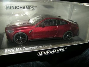 BMW M4 Competition Coupé 1:43 Minichamps rojo/rojo en embalaje original edición limitada - Imagen 1 de 1