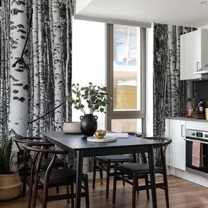 Wall Murals Black and White Birch Forset Peel and Stick PVC Abstract Wallpaper - Picture 1 of 13