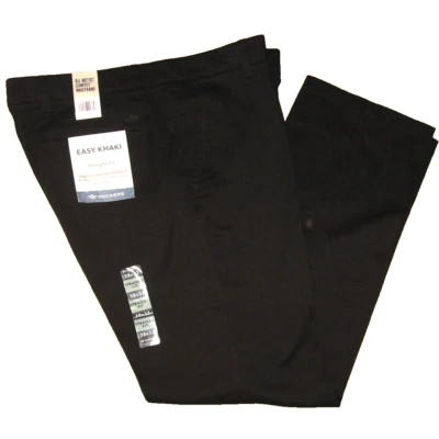 Pantalones Dockers para Hombres 38x32 Negros Caqui Fácil Frente Plano Calce Recto Elastizados Nuevos Foto 1 de 4