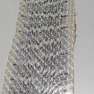 Showgirl Vintage Aurora Holographic Metallic Dots Snake Skin Snakeskin White - Picture 1 of 3