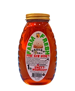 RAW HONEY SWEET WILDFLOWER 1LB 454g 100% PURE RAW USA HONEY - Picture 1 of 10