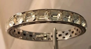 Vintage c.1950 VENDOME Clear Rhinestone Channel Set Bangle Bracelet 8" NICE - Picture 1 of 8