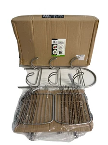 Metal Wire Farmhouse Wall Decor Storage Organizer with 2 Shelves and 10 - Picture 1 of 12