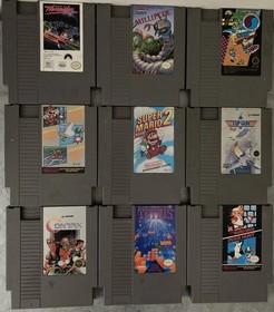 Lot Of 9 NES Games Untested Super Mario 2, Tetris, Duck Hunt/Super Mario Bros.
