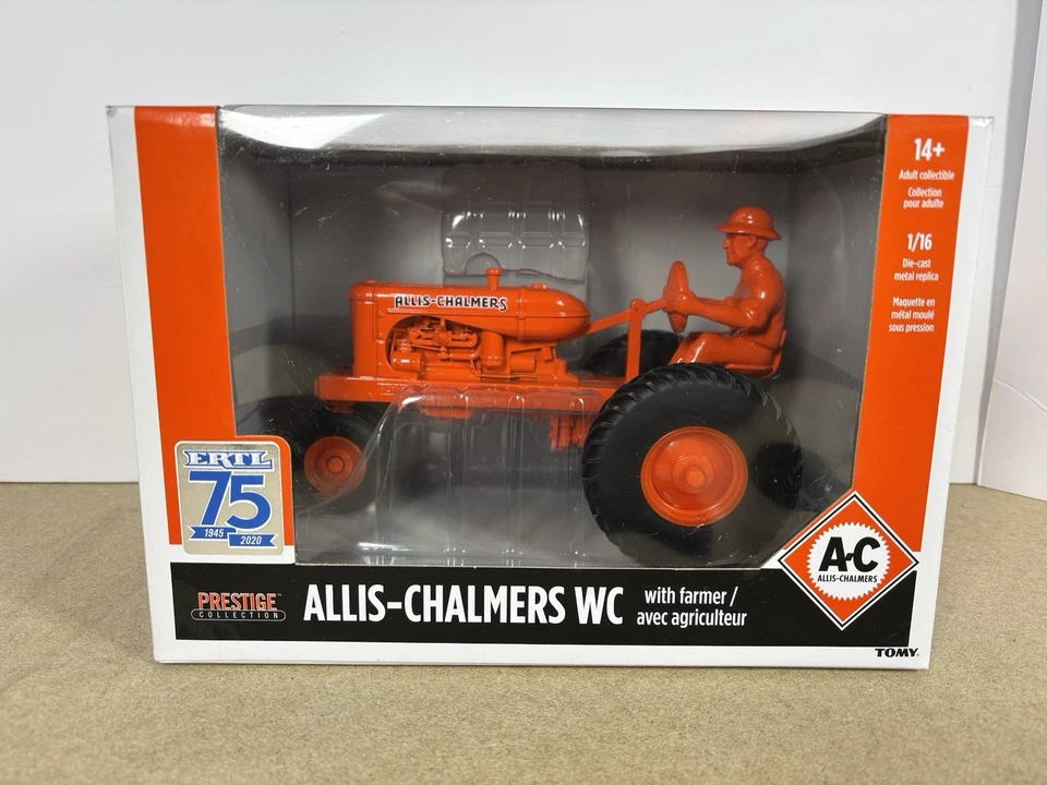 Allis Chalmers Model WC Tractor With Farmer ERTL 75th Anniversary 1 16