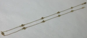 VINTAGE 14K YELLOW GOLD FILLED NECKLACE CHAIN WITH BEAD BALLS #5 - Picture 1 of 7