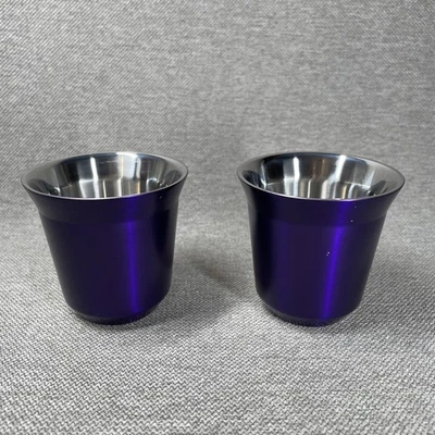 Juego de 2 tazas de arpegio Nespresso Pixie Espresso púrpura violeta acero inoxidable Foto 1 de 4