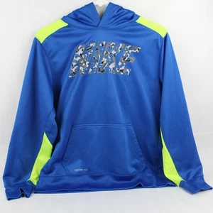 Nike Therma-Fit Blue and Neon Green Hoodie Youth Size XL - Picture 1 of 5