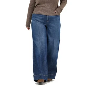 Lee Women's Plus Size Legendary High Rise Trouser Jean Denim Inner Strength New - Picture 1 of 6