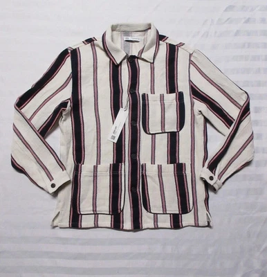 ZARA Men's Striped Cotton-Blend Cardigan-Style Overshirt 5533-129-066 Size M - Image 1 of 4