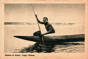 Congo Missions de Scheut Pêcheur Vintage Postcard B274 - Picture 1 of 2