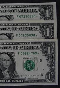 2017 $1 (ONE DOLLAR) - STAR NOTE - "F" - LOT OF (3) - Picture 1 of 4