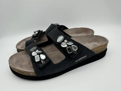 Mephisto Women’s Hana Sandal – Black with Rhinestones/Jewels – Size EU 39 / US 9 - Image 1 of 4