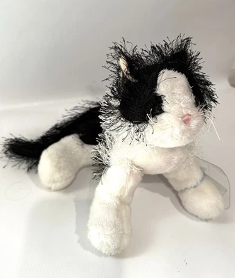 Ganz Webkinz HM016 Black White Fuzzy Cat Kitten Plush Stuffed Animal Toy NO CODE - Image 1 of 4