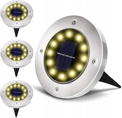 LED Solarlampe Bodenstrahler 12LED Außenleuchte Bodeneinbaustrahler Bodenleuchte - Bild 1 von 4
