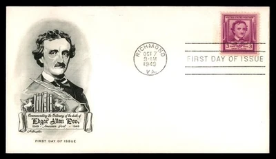 Mayfairstamps US FDC 1949 Edgar Allan Poe Poet First Day Cover aau_53327 - Image 1 of 2