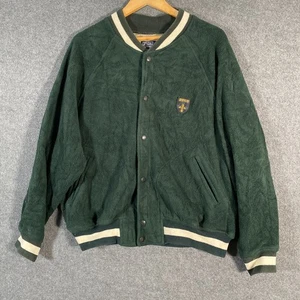 Polo Ralph Lauren Jacket Mens Large Green Fleece Varsity Crest Vintage USA E3 - Picture 1 of 15