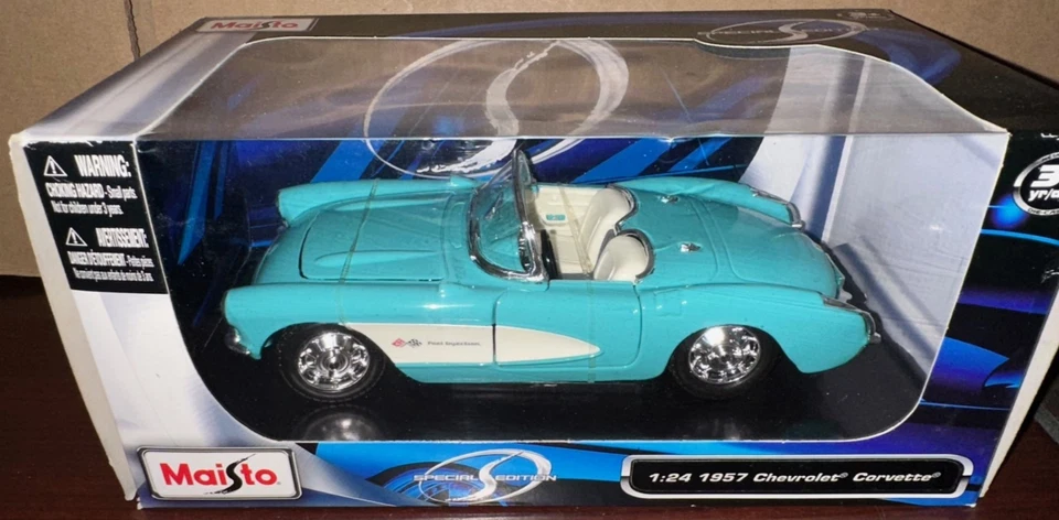 Maisto Special Edition 1957 Turquoise Chevy Corvette Convertible #31275 #807* - Image 1 of 1