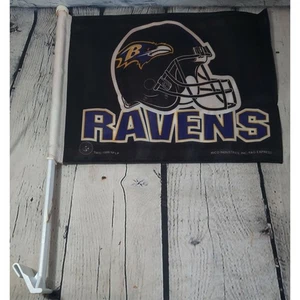 Vintage 1999 Baltimore Ravens NFL dickes Auto Auto Flagge Fan Rico Industries Etikett Express - Bild 1 von 6