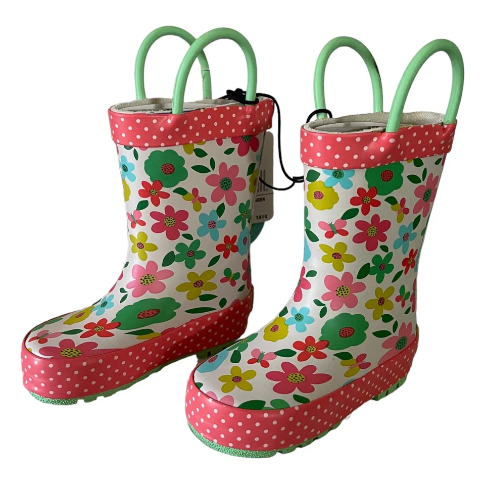 Botas de Lluvia Western Chief Encantadoras Jardín Floral Blanco Rosa Talla 5 Foto 1 de 1