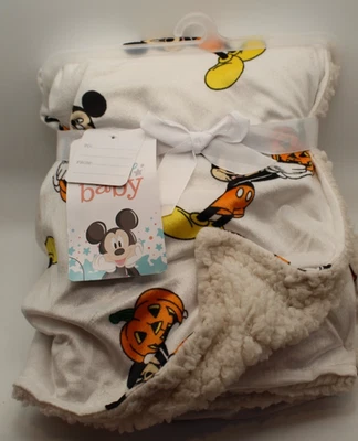 NEW Disney Baby MICKEY MOUSE FACES w/Candy Corn - Halloween Baby Blanket 30x40 - Image 1 of 4