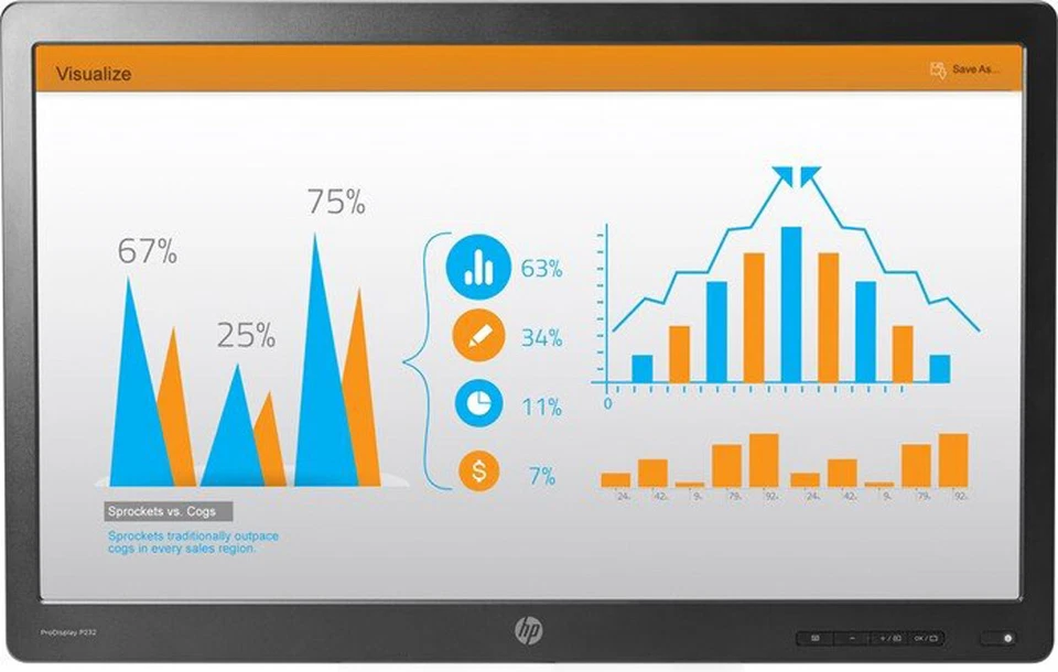 HP ProDisplay P232 23 Zoll Monitor TN FHD 1920x1080 DP VGA 5ms schwarz ohne Fuß  - Bild 1 von 1