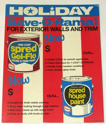 VTG 1976 BICENTENNIAL GLIDDEN EXTERIOR PAINT CARDBOARD STAND-UP SIGN 11x14" NOS! - Image 1 of 4