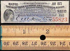 1897 {TINY 3 INCH} *THE NEW YORK CENTRAL & HUDSON RIVER* VIGNETTE BOND COUPON! - Picture 1 of 12