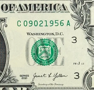 September 2nd 1956 or 9th February Uncirculated Birthday Dollar Fancy Serial - Picture 1 of 3