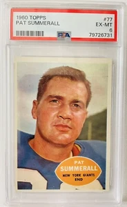 1960 Topps Pat Summerall #77 PSA 6 EX-MT New York Giants - Picture 1 of 2