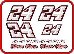 Paquete de números cincelados RACING GO KART, pegatina, gráficos, letras - Imagen 1 de 2