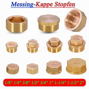 Messing Außengewinde Stopfen Innengewinde Kappe 1/8 Zoll bis 2 Zoll BSP Fittings - Picture 1 of 34