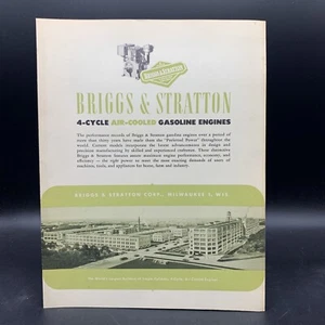 1940’s-50’s Briggs & Stratton Corporate Sales Brochure- Models WI/NS/N/9/10-Etc  - Picture 1 of 4