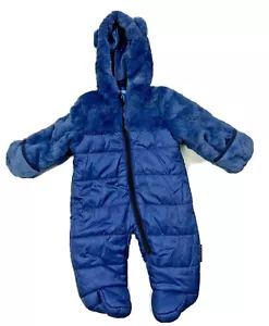 Wippette Kleinkind Junge Baby blau Wimpel Schneeanzug Kunstfell Qulited 3/6 Monate - Bild 1 von 7